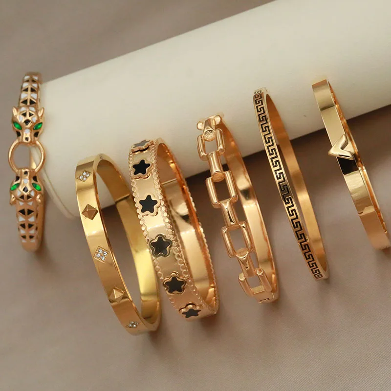 Женский браслет из нержавеющей стали в стиле панк