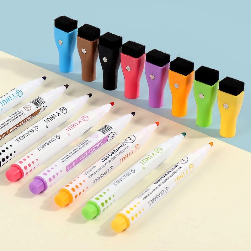 8pcs/lot Magnetic Dry Erase Marker Children's Painting White