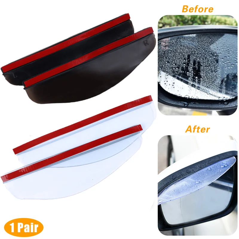 

2Pcs Car Rearview Mirror Rain Eyebrow Protector Rain Cover Car Rearview Mirror Sun Visor Shade Rain Shield Eyebrow Universal