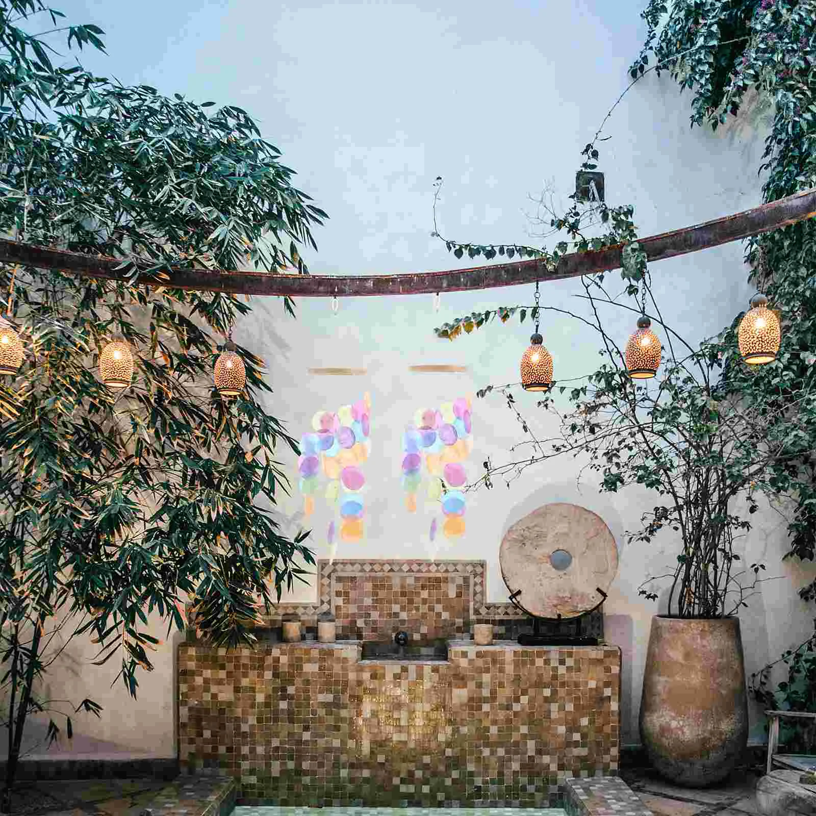 

Colorful Shell Wind Chimes Creative Garden Bamboo Ring Bell Hanging Outdoor Decor Indoor