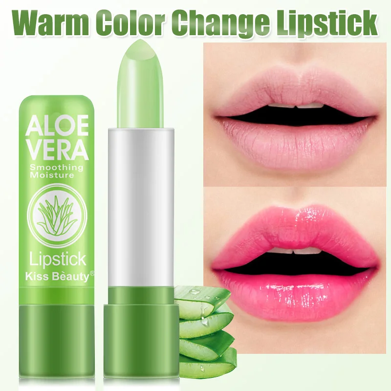 

Natural Aloe Lip Balm Lasting Moisturizing Nourishing Color Change Lipstick Refreshing Non-sticky Reduce Fine Lines Lips Care