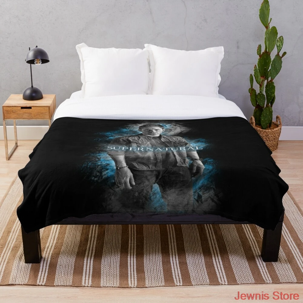 

Флисовое одеяло сверхъестественное, Дин Винчестер с художественным принтом для взрослых и детей, теплое покрывало для кровати, одеяло для н...
