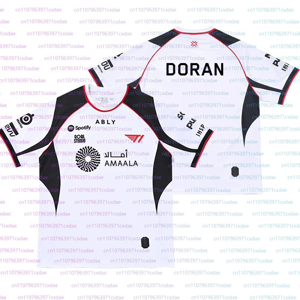 Фото Футболки VCT 2026 Valorant: Новая форма команды T1 Esports Club, сувенирные топы для фанатов League of Legends (Faker, Keria, Peyz), мужская одежда №4