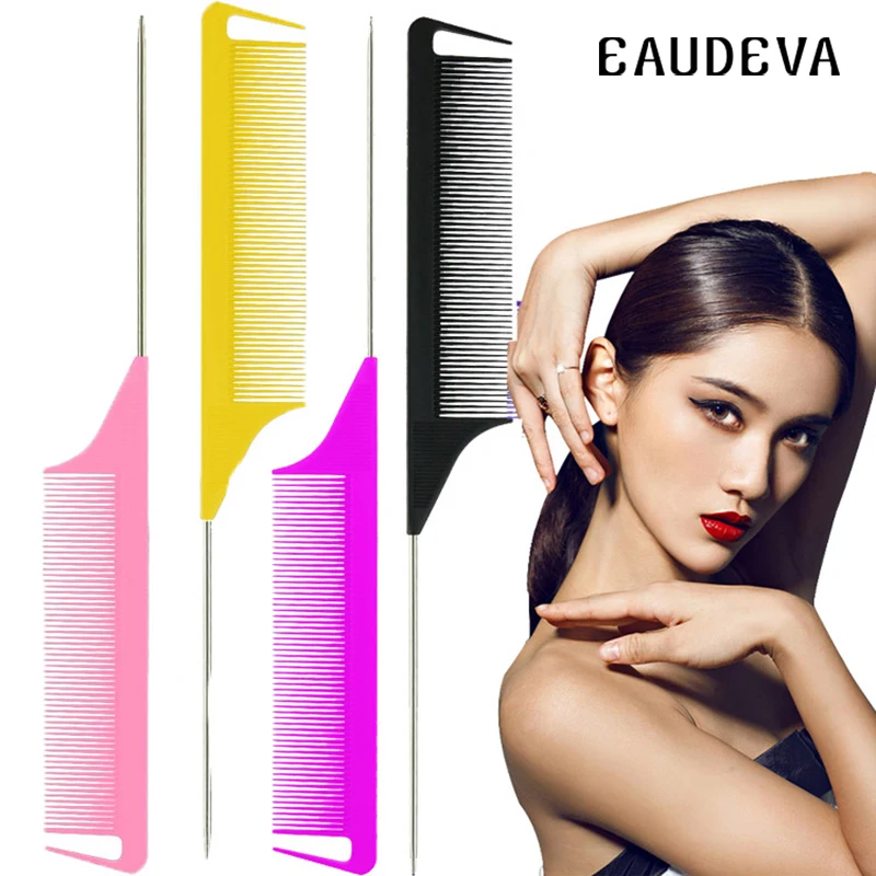 

1pc Professional Pointed Tail Hair Comb Anti-static Hair Dye Brush Barber Steel Needle Comb Salon Hairdresser Barber Accessories