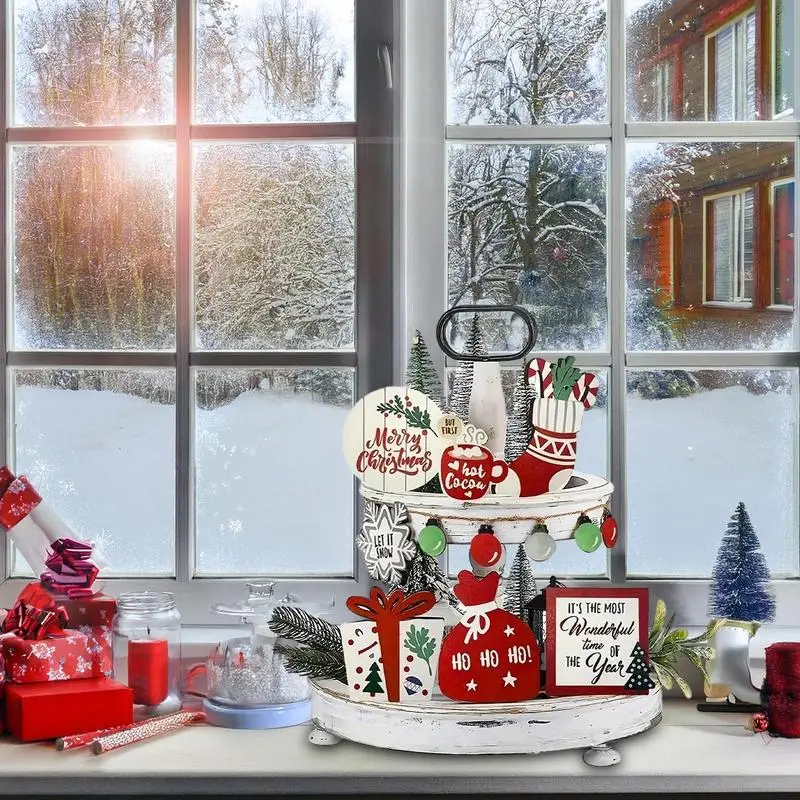 Поднос для рождественских украшений лоток хранения подарков рождественский