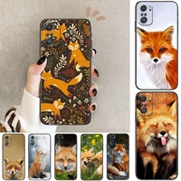 cute cartoon fox phone case for xiaomi redmi 11 lite pro ultra 10 9 8 mix 4 fold 10t black cover silicone back prett