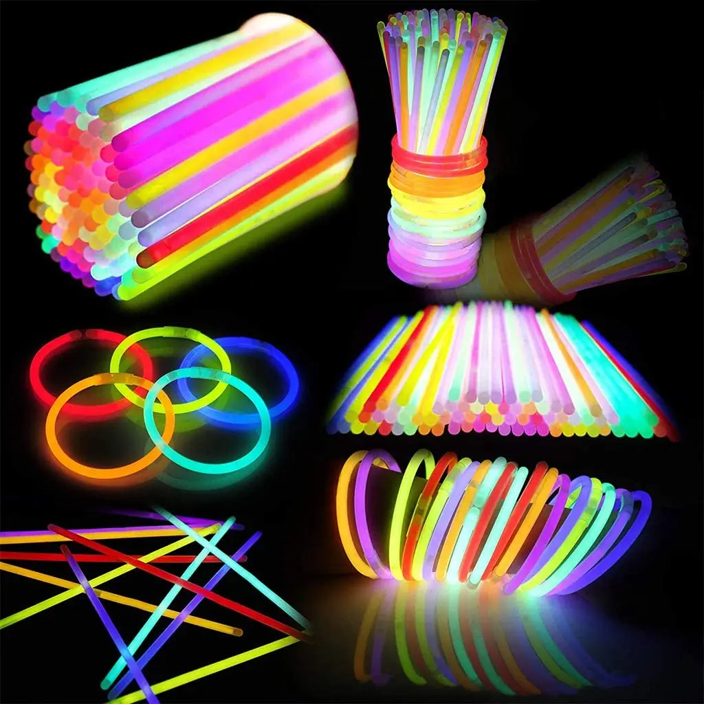 50PCS Glow Sticks Glowsticks Bracelet Necklaces in the Dark Christmas Halloween Party Supplies Football |