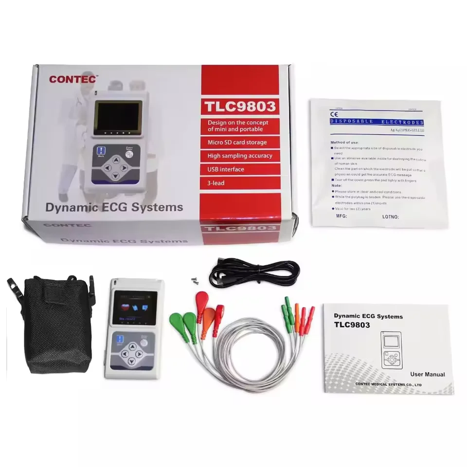 Фото CONTEC TLC9803 24-часовой динамический холтер-монитор, портативный анализатор пульсометров, система с 3 отведениями и ПО для ПК №1