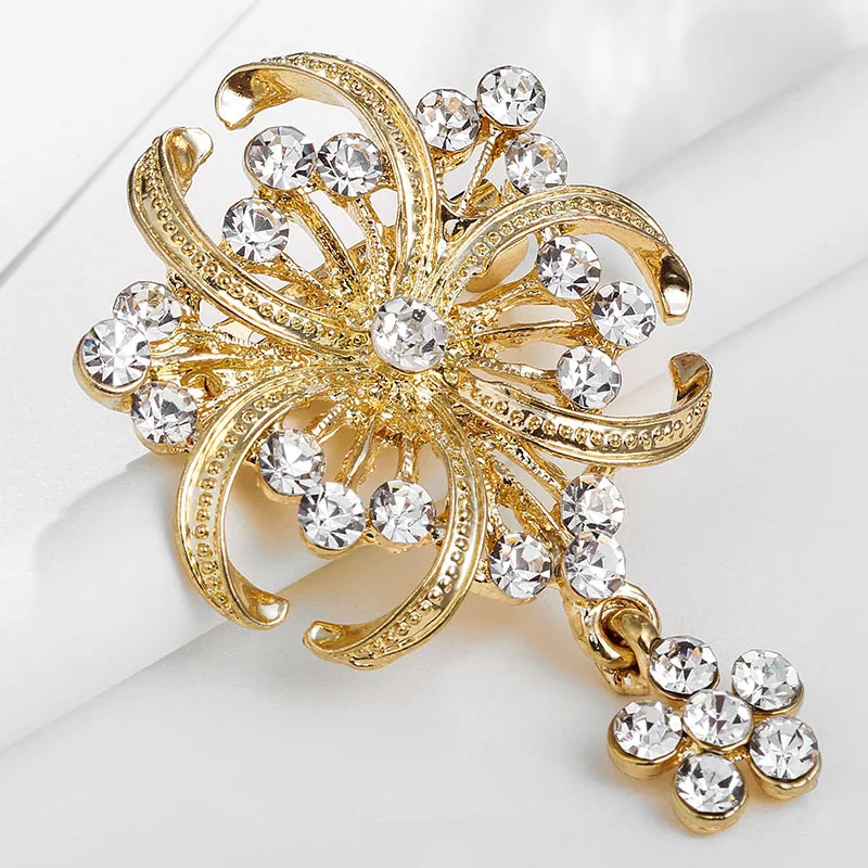 

Exquisite High Quality Wedding Corsage Fashion Elegant Shiny Zircon Flower Brooch Ladies Trend Party Anniversary Jewelry