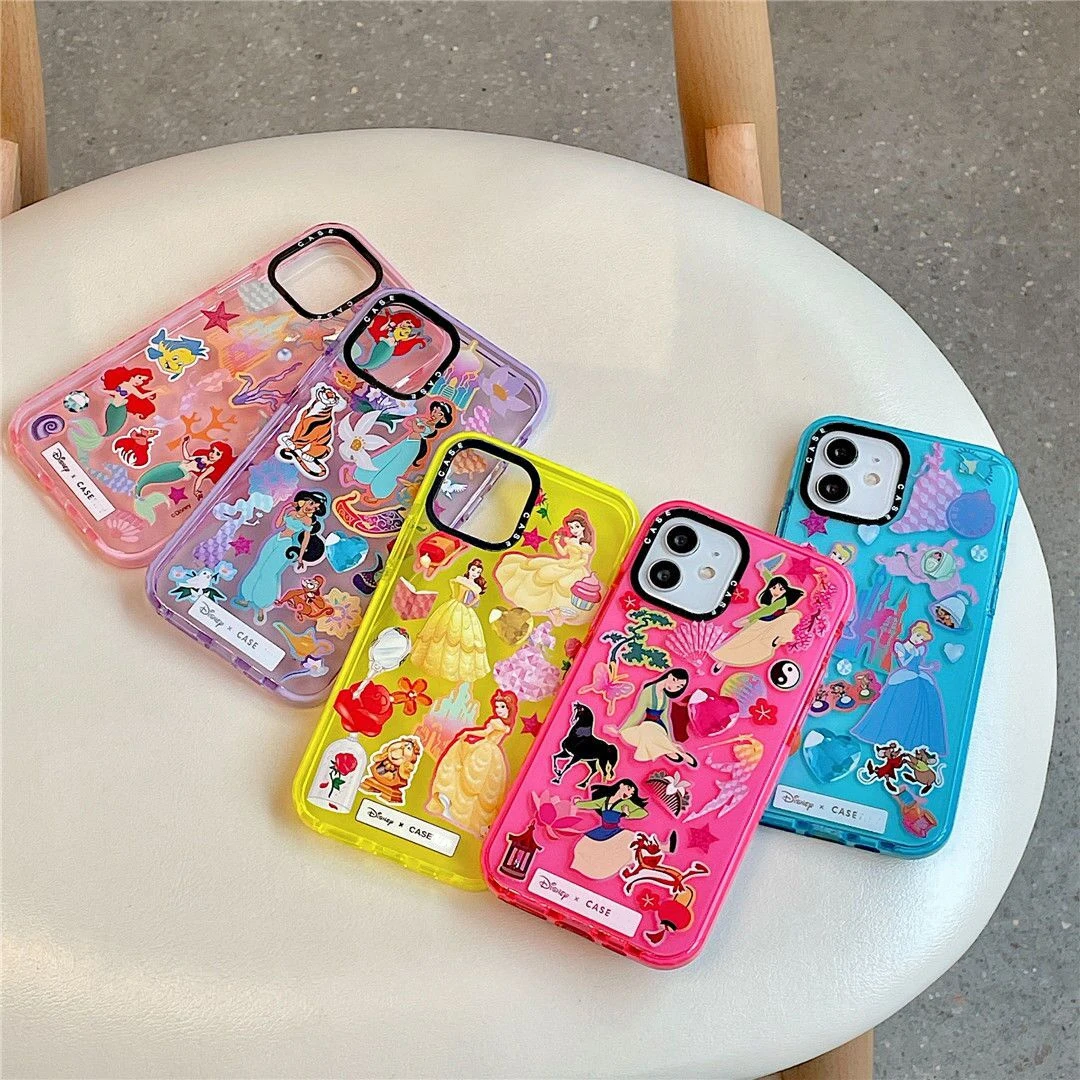 

Disney Princess Cartoon Phone Case For iPhone 14 13 12 11 Pro Max XR XS MAX 8 X 7 Lady Girl Anti-drop Soft Cover Fundas Gifts