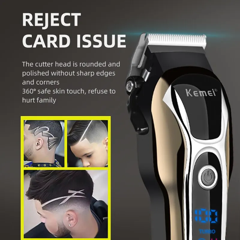 

Kemei New Hair Cutting Machine Electric Hair Clipper Professional Shaver Beard Barber 0mm Men Hair Trimmer For Men Haircut Style