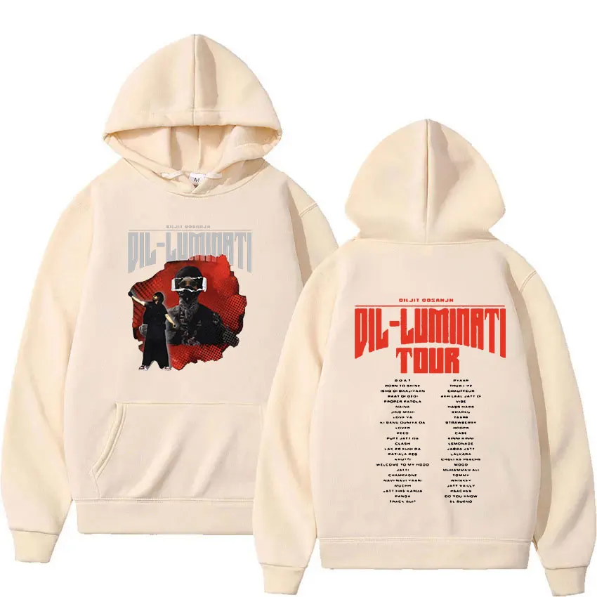 Diljit Dosanjh Dil-Luminati 2024 Tour Album Hoody Men's Vintage Fashion High Quality Oversized Sweatshirt Man Hip Hop Streetwear