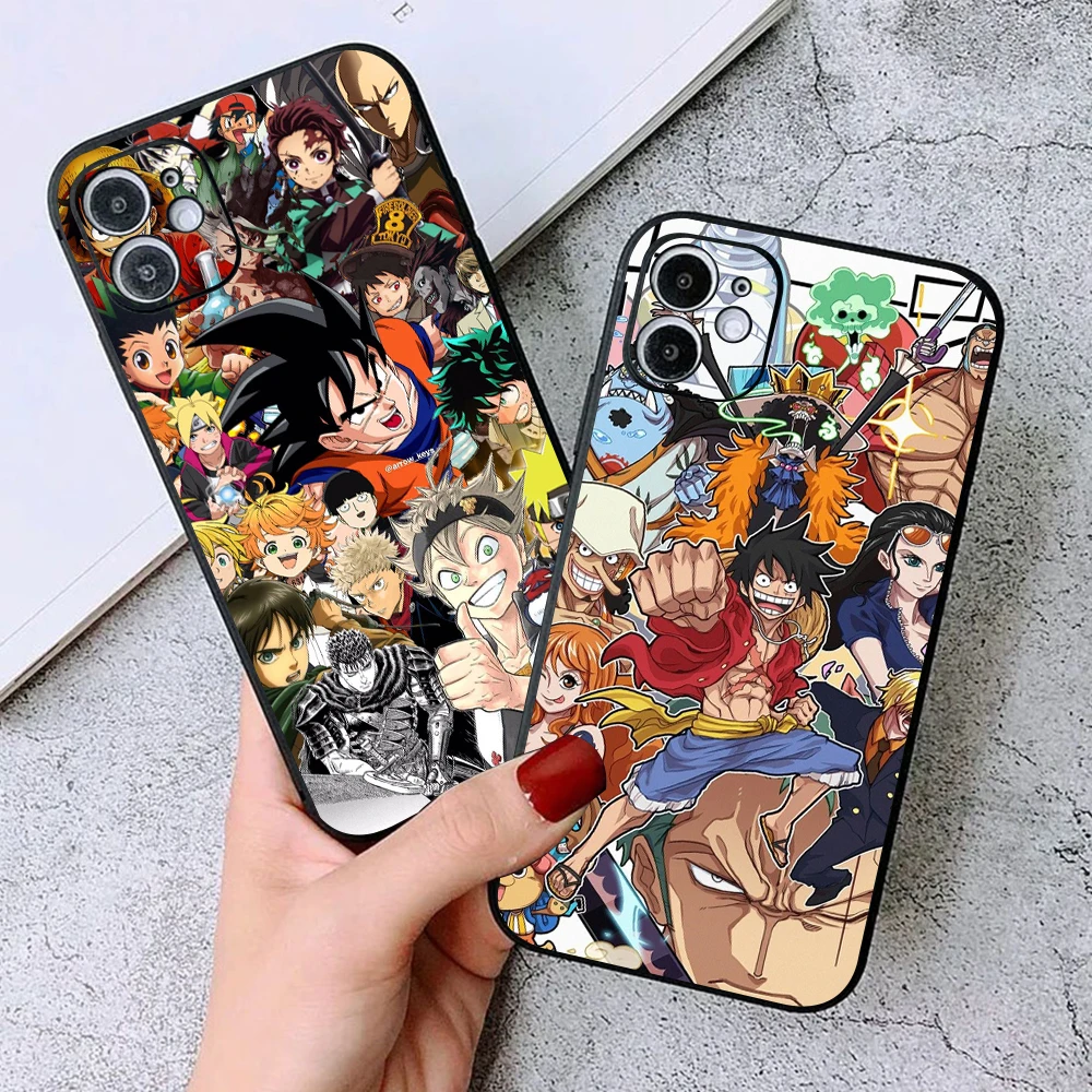 

Japan NARUTO Anime Phone Case For Funda iPhone 11 12 13 Pro Max 12 13 Mini X XR XS Max SE 6 6s 7 8 Plus Black Carcasa