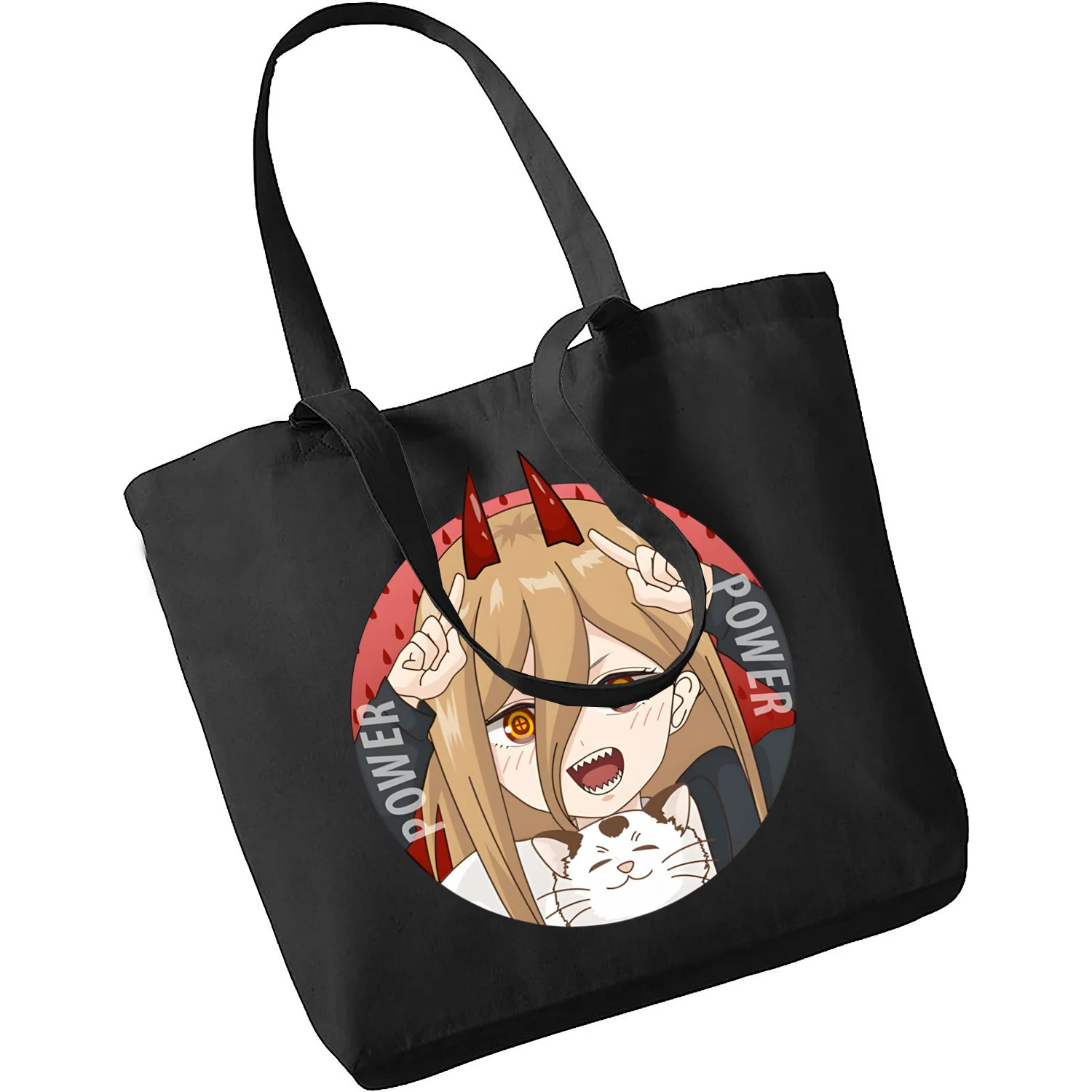 

Darkness Devil Chainsaw Man Horror Manga Anime Hayakawa Aki Devil Kon Canvas Tote Woman Harajuku Casual ToteBag Shopping Handbag