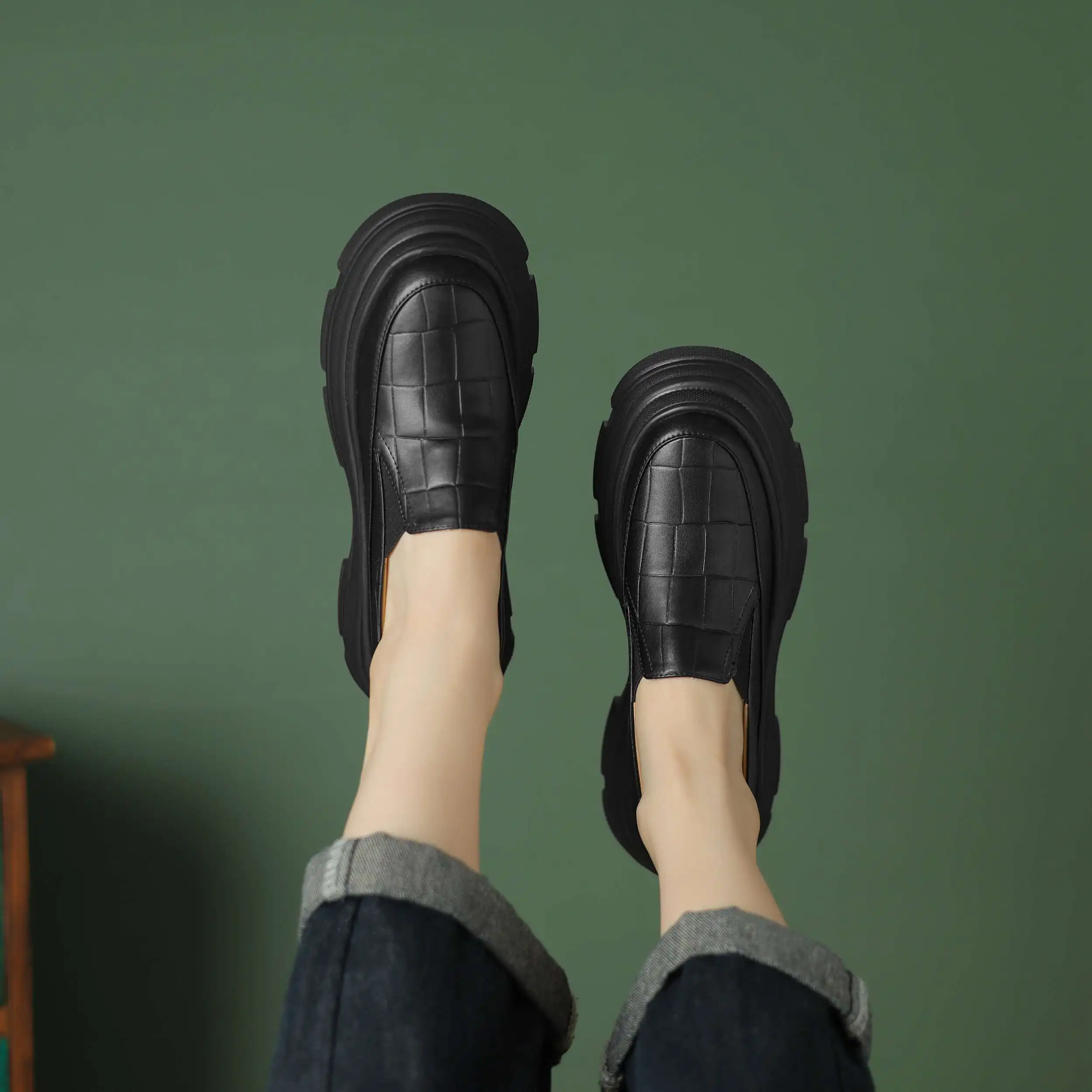 Lanxuryee 2024 фирменная обувь из коровьей кожи на толстой подошве увеличивающая рост