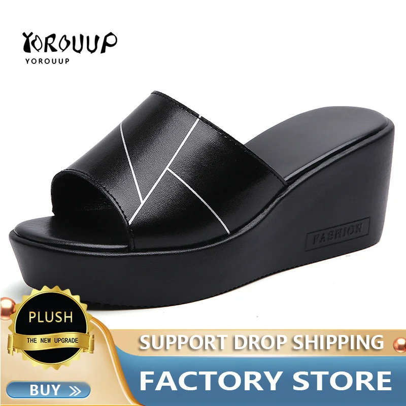 Summer New Wedge Sandals Women Fashion Slippers Platform High Heels Women Shoes Big Size Roman Shoes Lightweight Shoes Women
