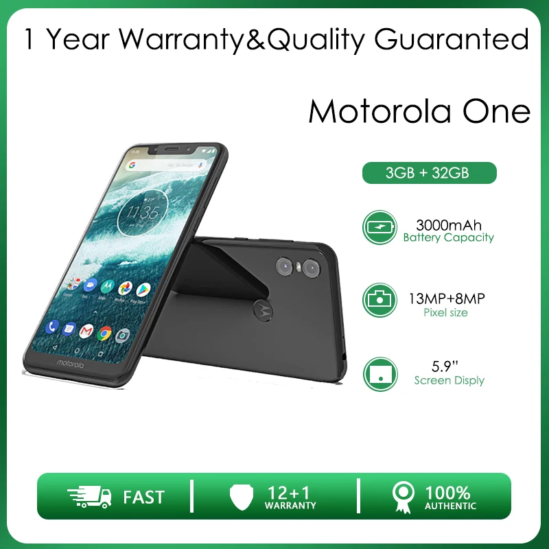 Восстановленный Оригинальный разблокированный телефон Motorola One P30 Play 64 ГБ старый