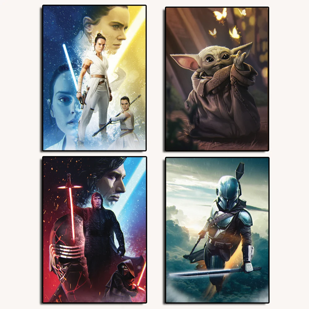

Canvas Painting Star Wars Movie Posters And Prints Disney Cartoon Character Wall Art Picture For Living Rome Home Decoration