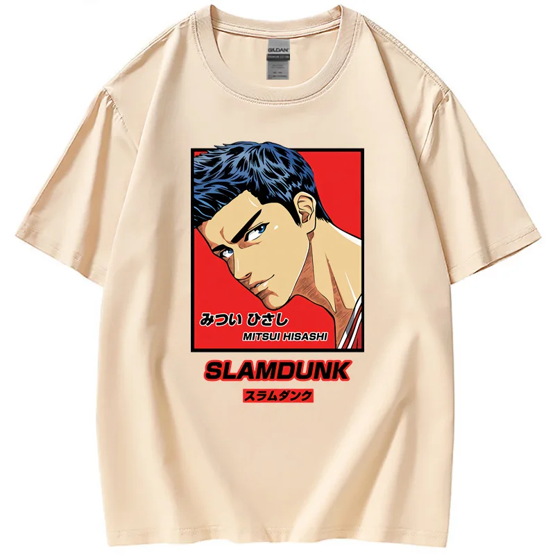 

Fashion Japan Anime Slam Dunk T-shirts Men 100% Cotton Short-Sleeve Oversize Loose Casual Tops Women Blouse Gym Streetwears Tees
