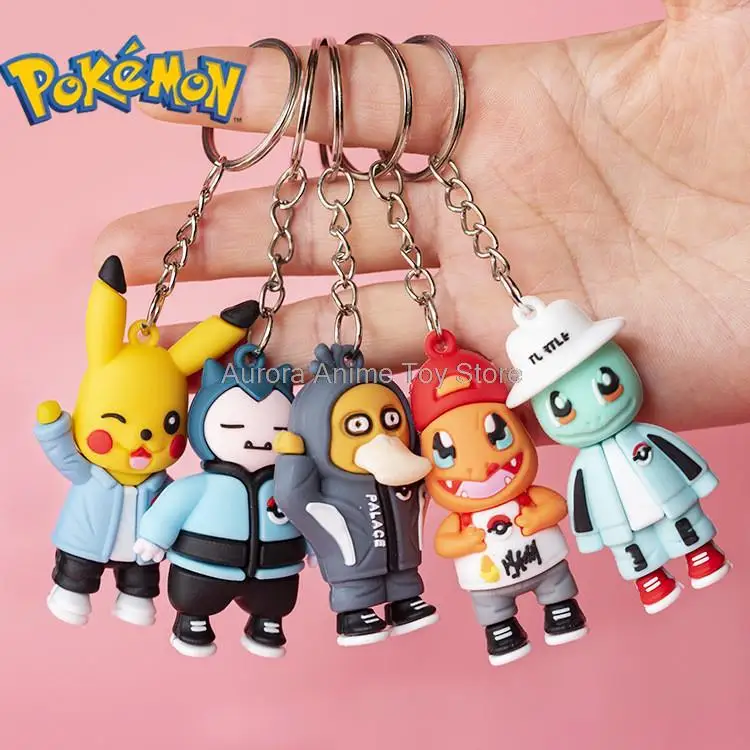 

Anime Pokemon Keychain Pikachu Psyduck Snorlax Squirtle Anime Fashion Keychain Bag Keyring Pendant Accessories Birthday Gifts