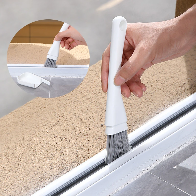 

Window Groove Cleaning Brush with Dustpan Computer Keyboard Small Brush Door Window Slot Gap Brush Cleaner Corner Dust Brushes
