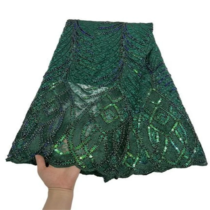 Небесно-Голубой (5 ярдов/шт.) новейший африканский Фотофон темно-зеленого цвета с