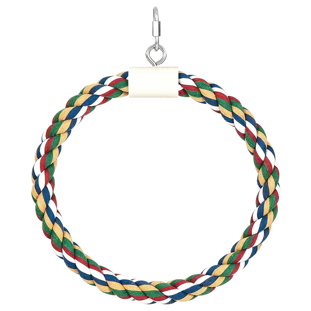 

Birdparrot Rope Toyperch Cage Accessories Cotton Cockatiel Love Birds Swing Perches Climbing Hanging Biteparrots Medium Conure