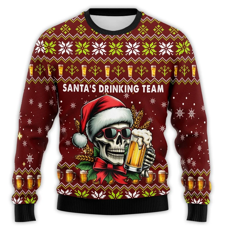 Модный пивной уродливый рождественский свитер для женщин одежда в стиле хип-хоп