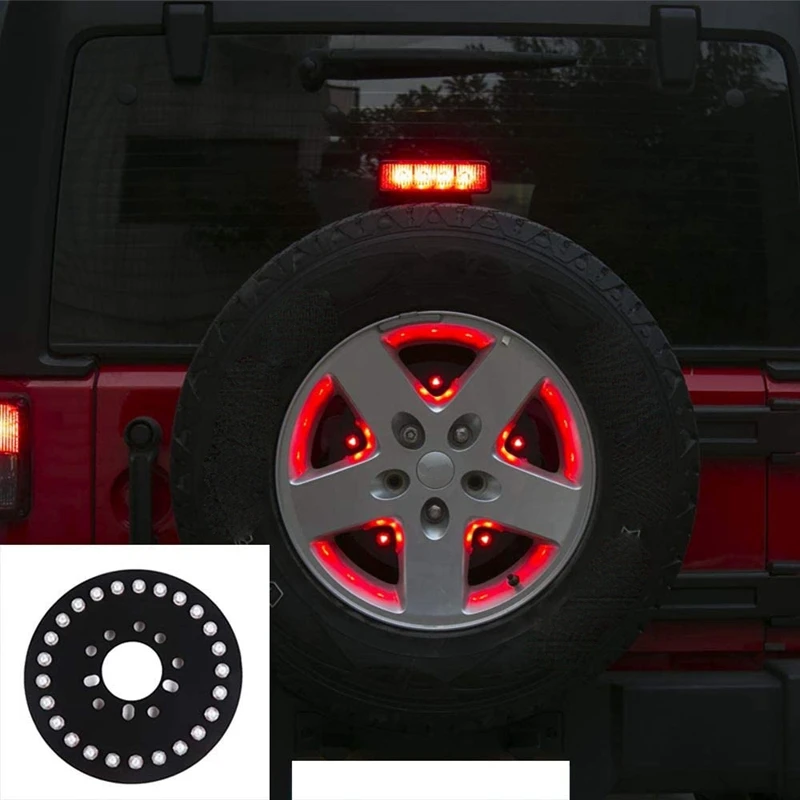 Запасное колесо тормозной светильник колесо 3-й задний светодиодный для Jeep Wrangler JK JL Suzuki Jimny 2007-2021 красный.
