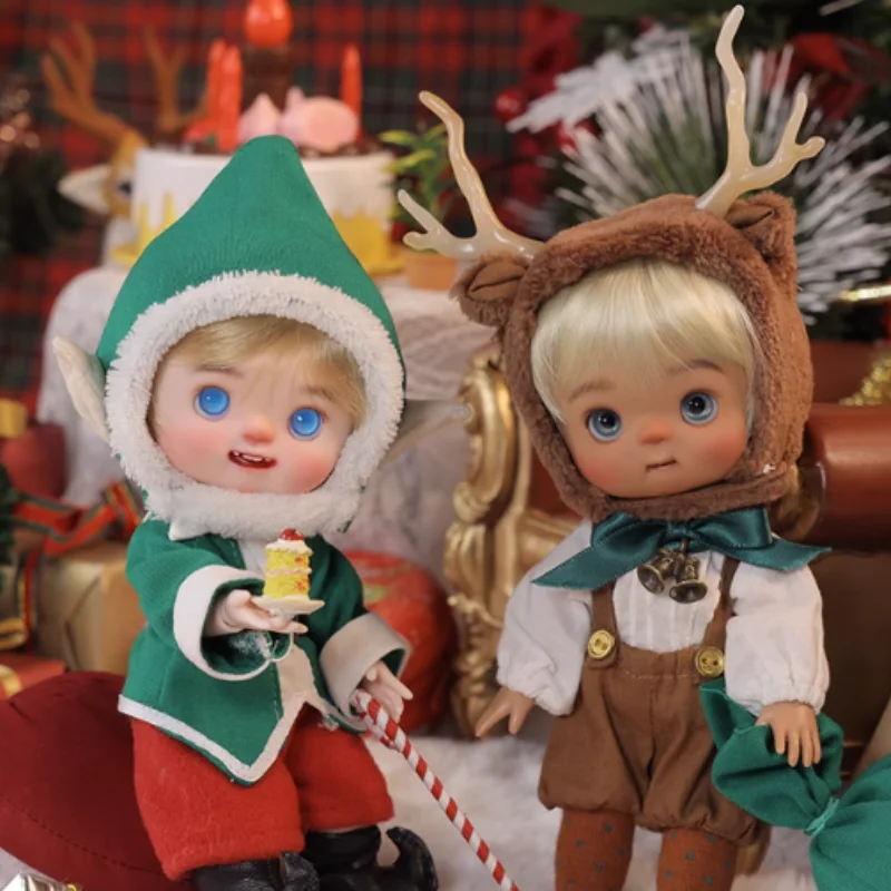 

Оригинальная кавайная кукла Санта-Клаус Bjd 1/8, декадант, амоисис, подвижная, пять видов, милые детские фигурки Sd, набор игрушек, рождественские подарки