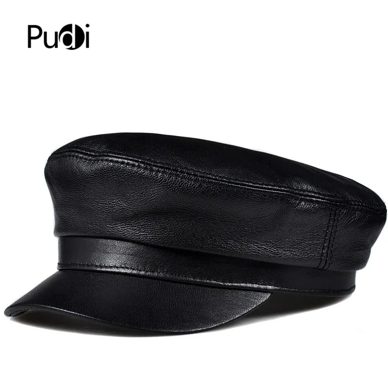 Бейсбольная кепка Pudi Man из натуральной кожи берет для мальчиков мужские