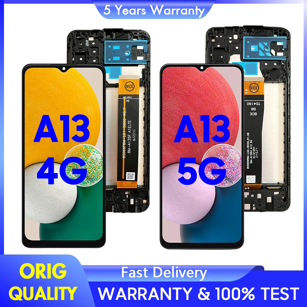 Фото 100% протестированный ЖК-экран для Samsung A13 4G/5G, дисплей с сенсорным дигитайзером для Galaxy SM-A135F A136U A137F, замена сборки №1