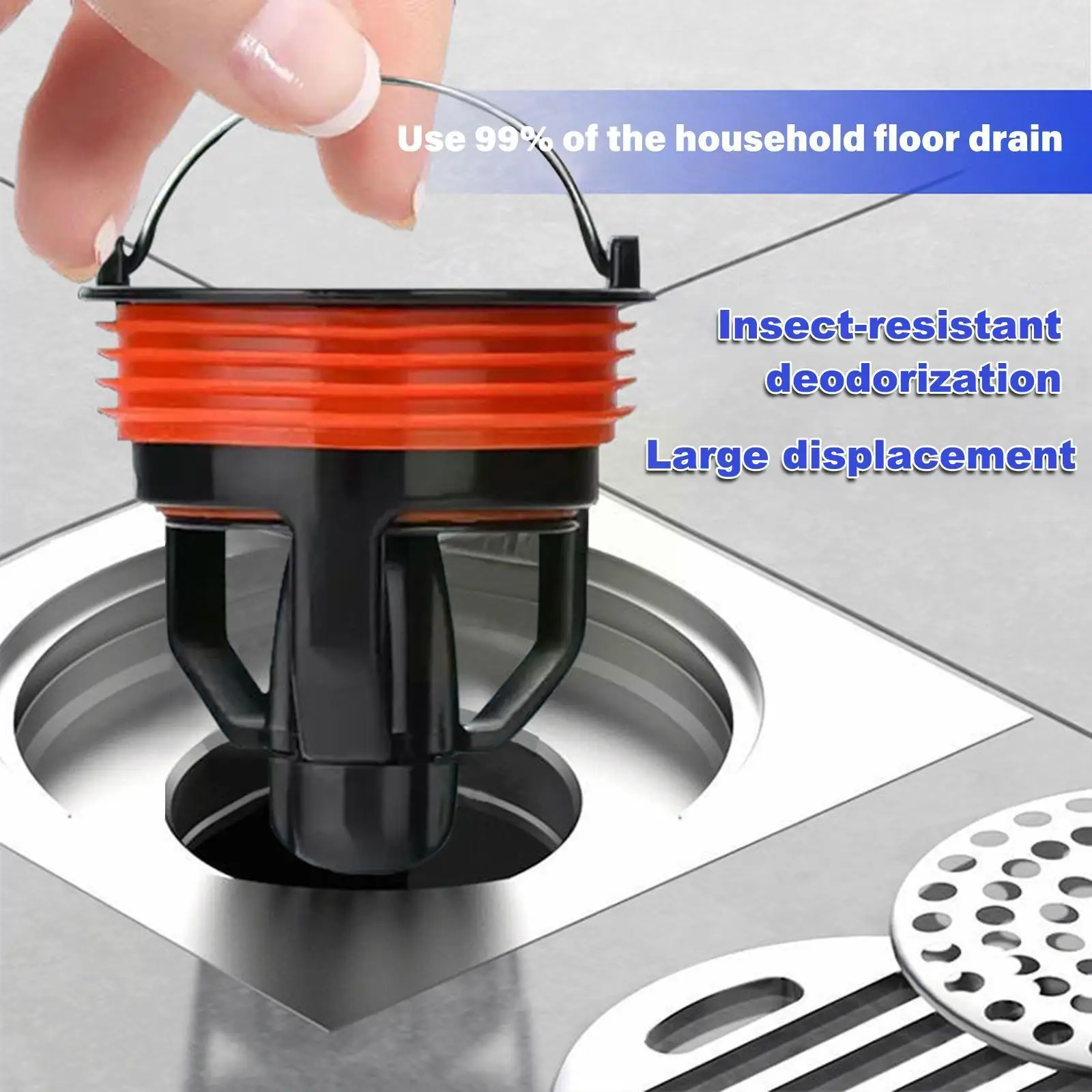 

Дренажный фильтр для пола в ванной комнате, универсальный дезодорирующий фильтр для канализации с защитой от запаха, кухонная пробка, сетча...