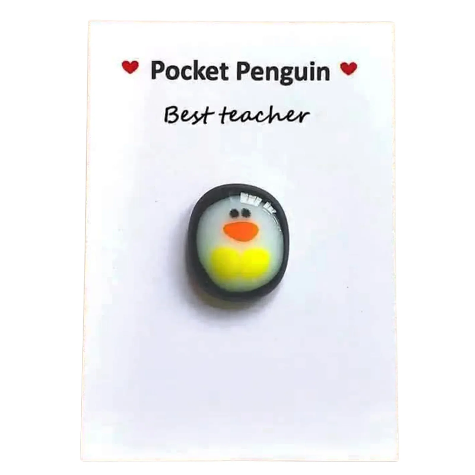 

Миниатюрная фигурка пингвина в маленьком кармане, обнимает пингвина, маленькое украшение для сувенира, милый подарок с животным показывает...