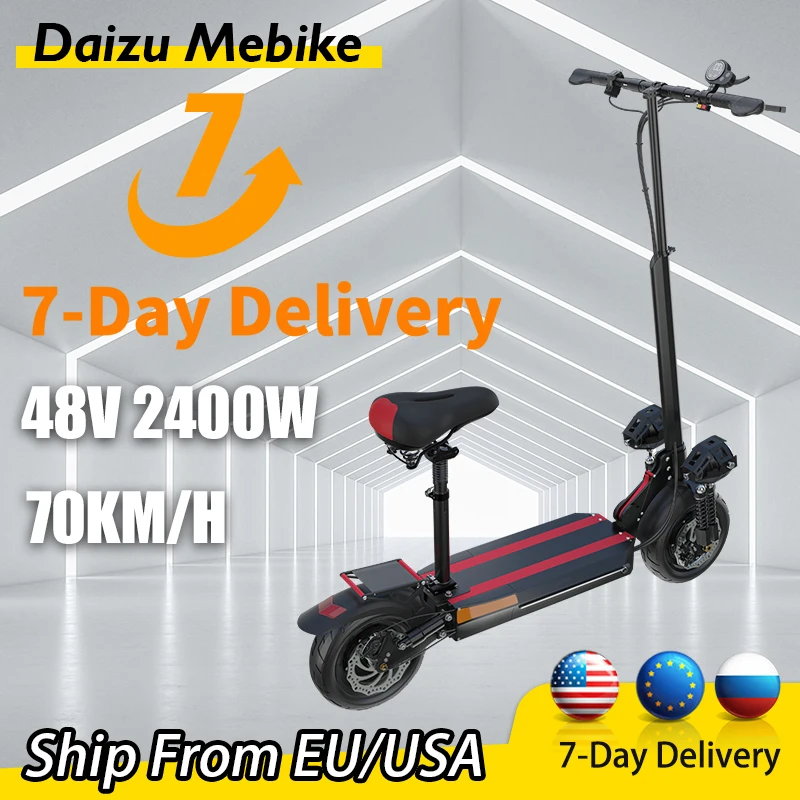 

48V 18AH Electric Scooter 2000W Powerful Max Speed 70km/h Electric Kick Scooter Long Range 80km trottinette électrique with Seat