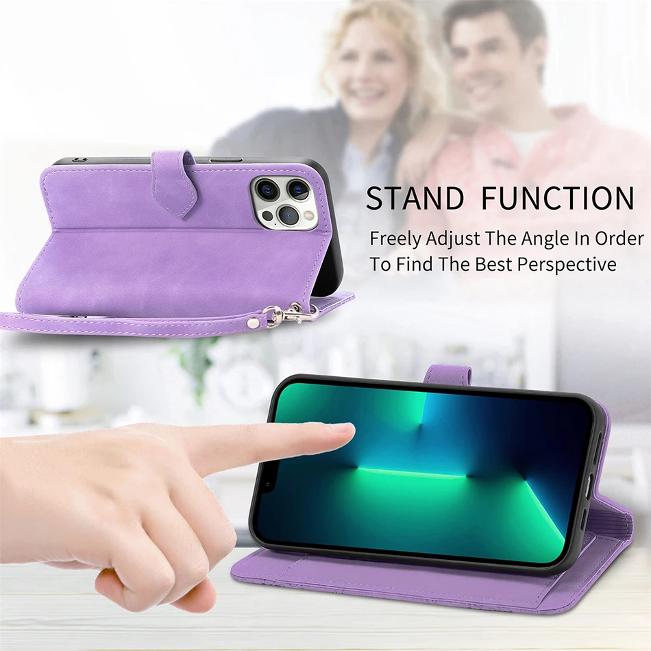 Flip Leather Case For Samsung Galaxy M22 M32 M13 M23 M33 M53 A12 A22 A32 A52S A72 A13 A23 A33 A53 A73 Wallet Cover Wrist Strap