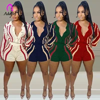 fitness knitted women 2 piece set long sleeve stripe button up coat skinny mini shorts matching set 2022 aw streetwear tracksuit