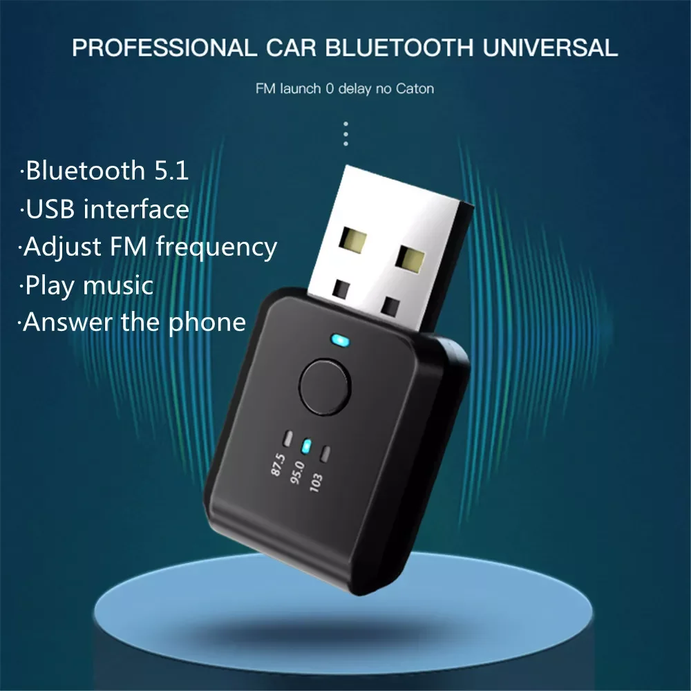 

FM01 USB Car Bluetooth 5.1 Fm Transmitter Receiver Handsfree Call Mini Usb Power Car Kit Auto Wireless Audio For Car Fm Radio