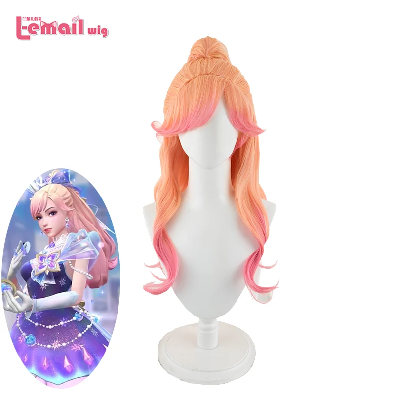 Фото Парик L-email, синтетические волосы, игра LOL Prestige Crystal Rose Lux, парик для косплея, 60 см, градиент цвета, женские парики, термостойкие волосы №1