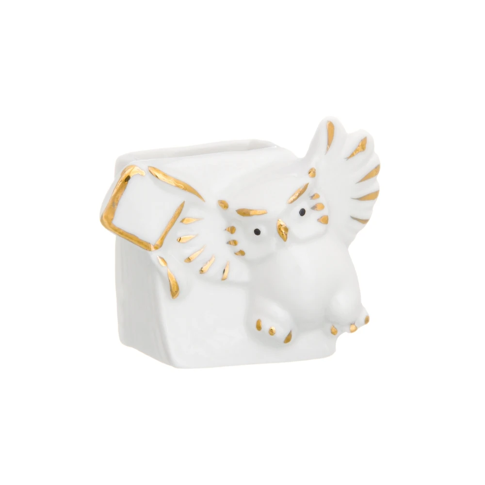 Вазочка под зубочистки &quotСова&quot белая золото 5 5x3 3x5 см 20 мл |