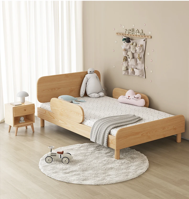 Детская кровать zq с ограждением односпальная 1 2 м домашняя для мальчиков и