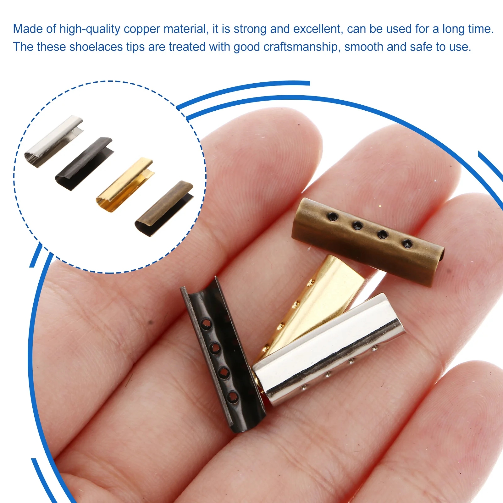 80 Pcs Black Shoelaces Black Metal Aglets Repair Shoe Lace Tips Shoe Lace Tip Head Replacement Shoelace Tips Aglets