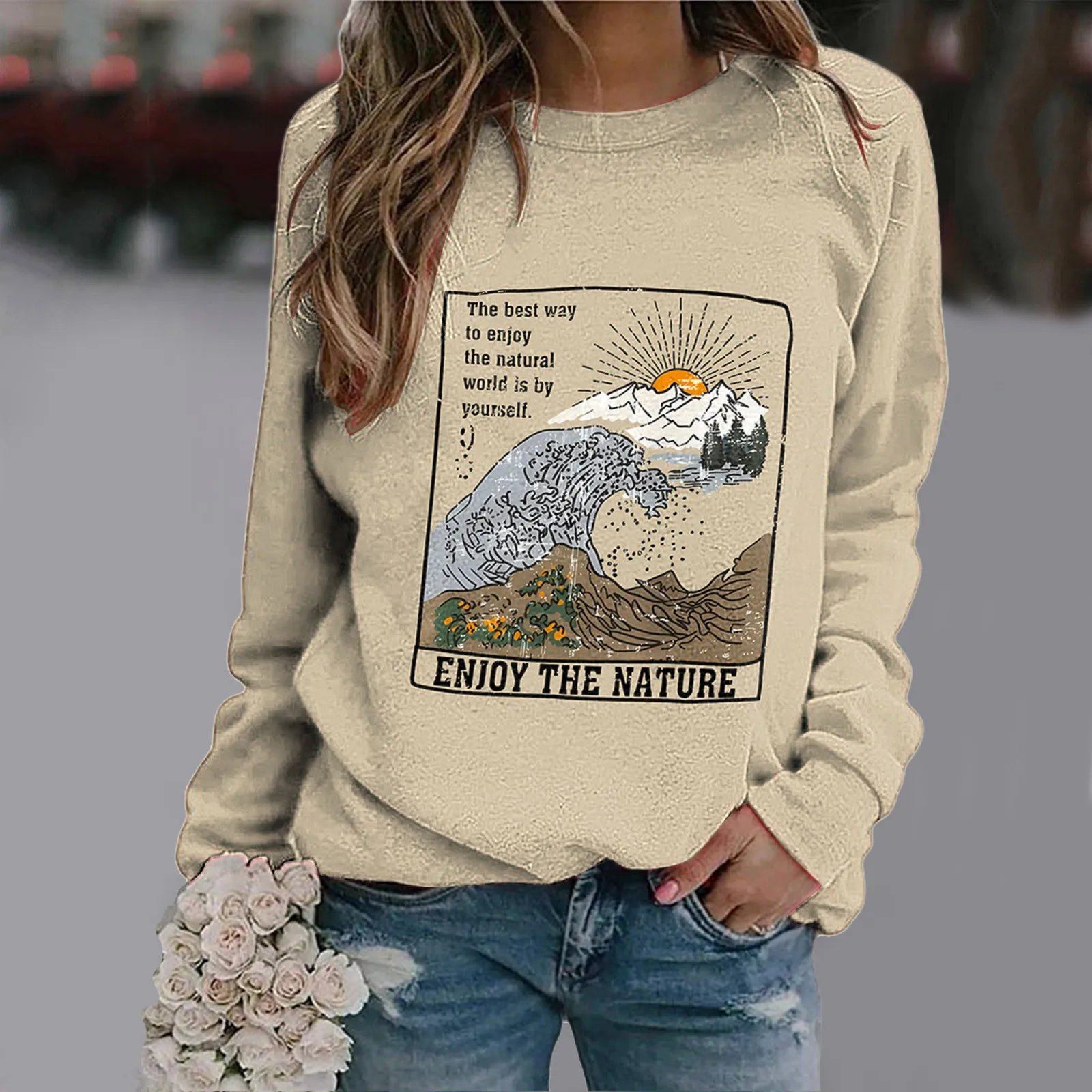 

Women Hoodie Hoodes For Women Casual Full Zip Pullover Tops Round Neck Loose Fleece Hoodies for Women Hoodies Women Petite