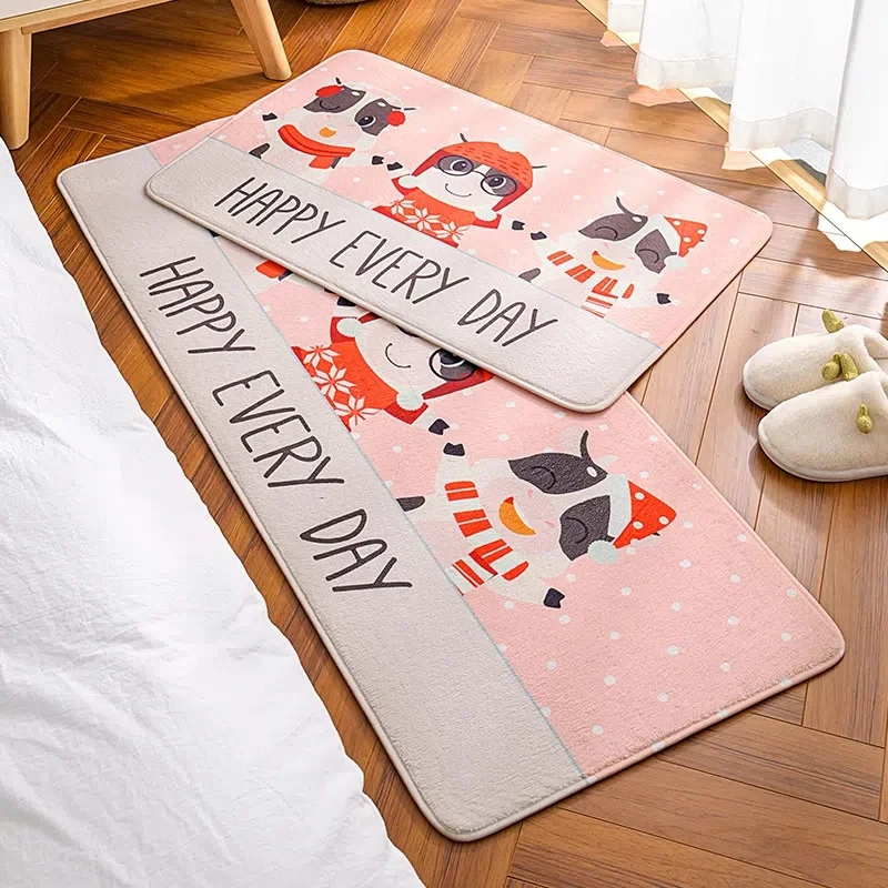 

Christmas Doormats Welcome Home Anti-Slip Door Mat Kids Room Bedside Long Carpets Soft Fluffy Cats Dogs Prints Kitchen Floor Rug