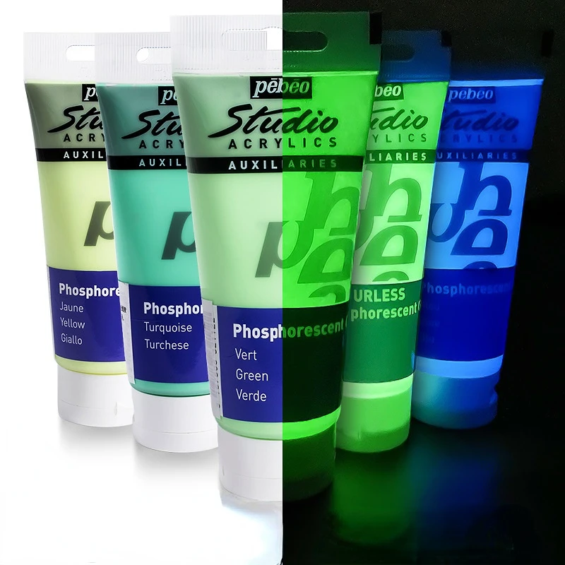 Acrylic Pigment Luminous Glue 100ml Acrylic Blender DIY Hand-painted Does Not Fade Waterproof Luminous Pigment Art Supplies
