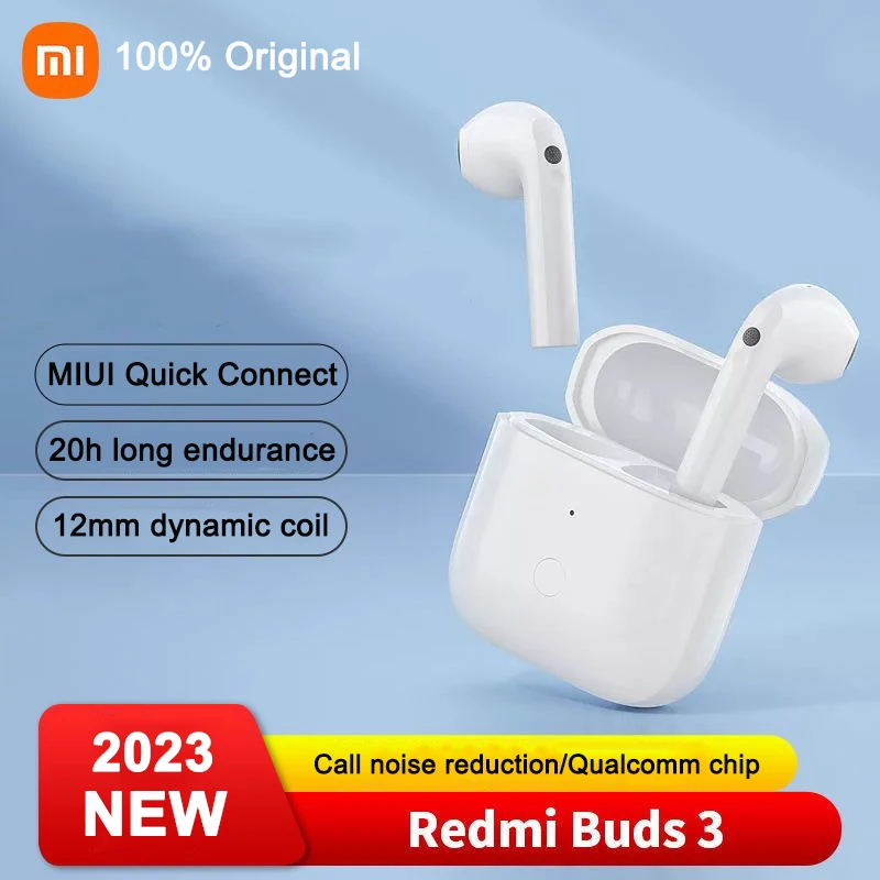 

Оригинальные наушники Xiaomi Redmi Buds 3, TWS, Bluetooth 5,2, гарнитура, двойной микрофон, шумоподавление, беспроводные наушники для Redmi 10 Note