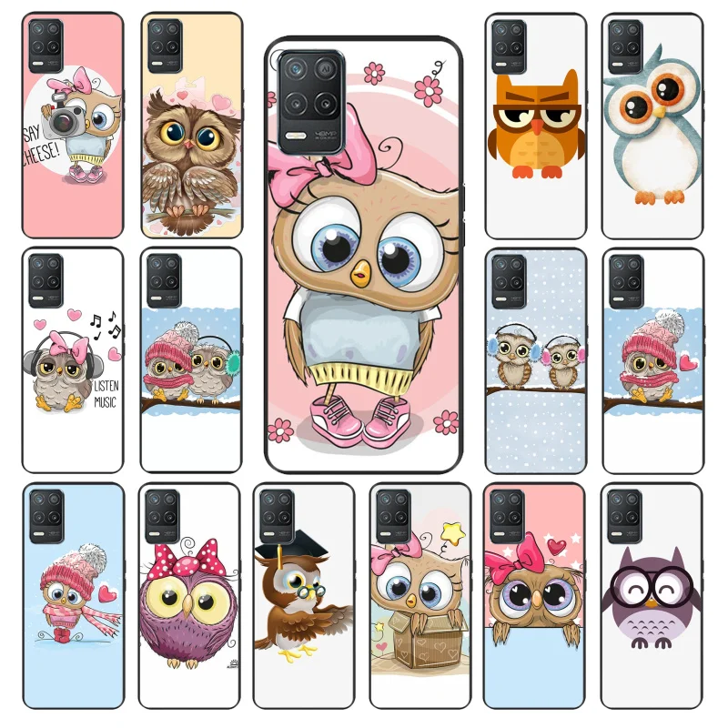 

Cute Cartoon Owl Hearts Lover Phone Case for OPPO Realme 8 7 6 6Pro 7Pro 8Pro 6i 5i C3 C21 C21Y C11 C15 C20 C25 X3 SuperZoom