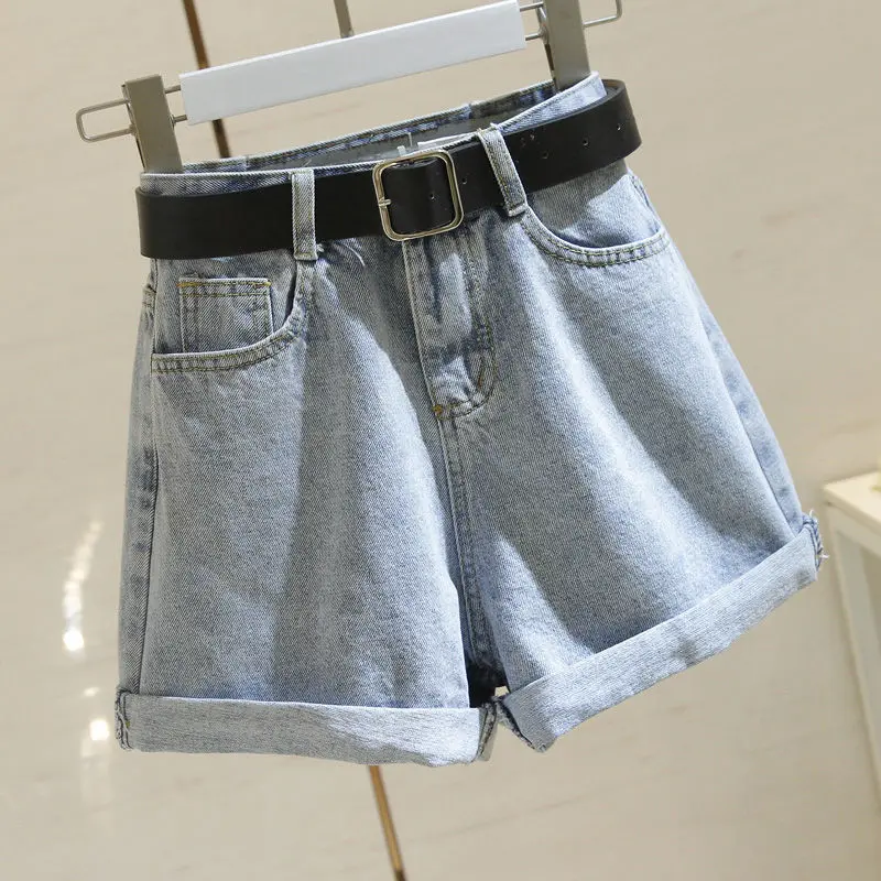 2023 Summer High-quality Shorts Casual High Waist Denim Shorts Loose Wide Leg A-line Hot Pants Korean Fashion Women Clothing