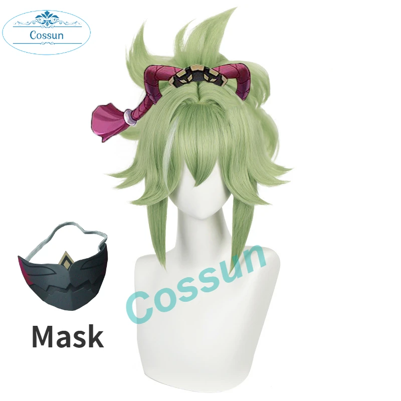 

Парик для косплея Kuki Shinobu Game Genshin ударопрочный светильник-зеленый 33 см короткий с челкой высосветильник термостойкие парики + шапочка для па...