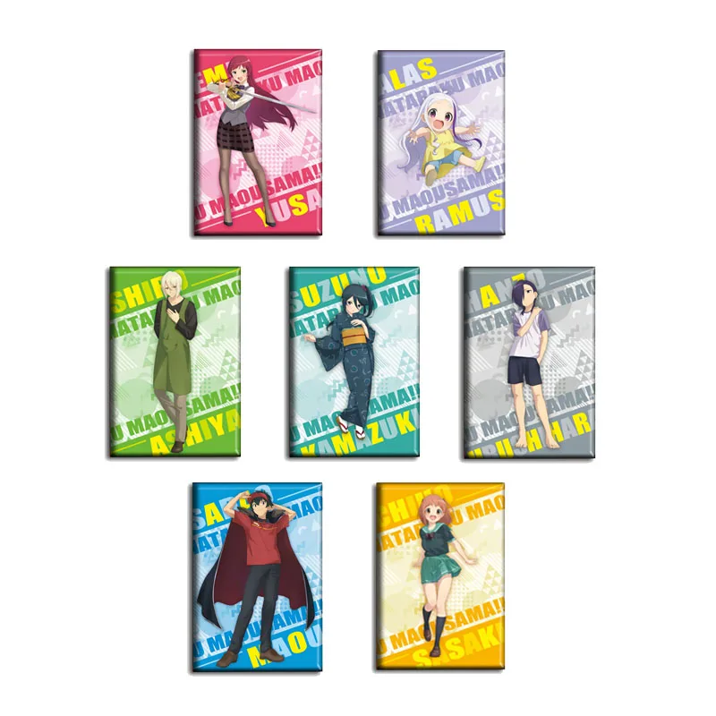 

Hataraku Maou-sama! Магнит на холодильник Maou Sadao, Emilia, Justina, Kamazuki, Suzuno, японское аниме, подвеска для косплея, магнитный патч, домашний декор